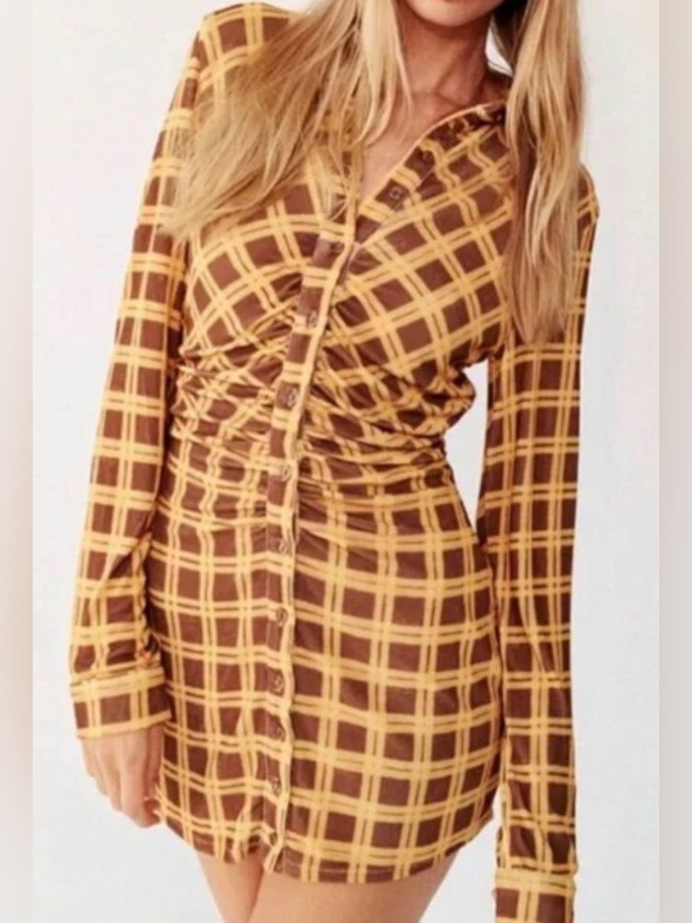 With Jean Andy Checkered Mini Dress Size XXS